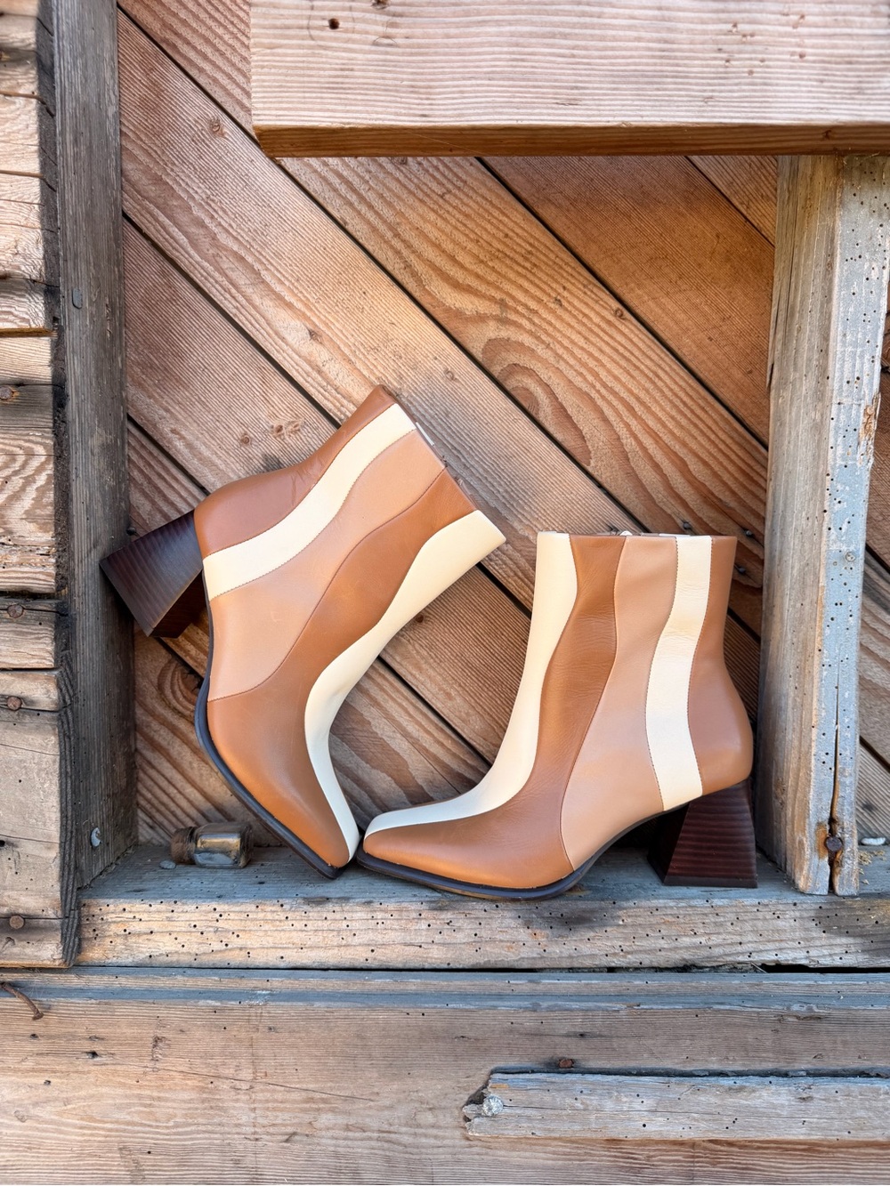 Gianni Bini tri color Leather Ankle Boots